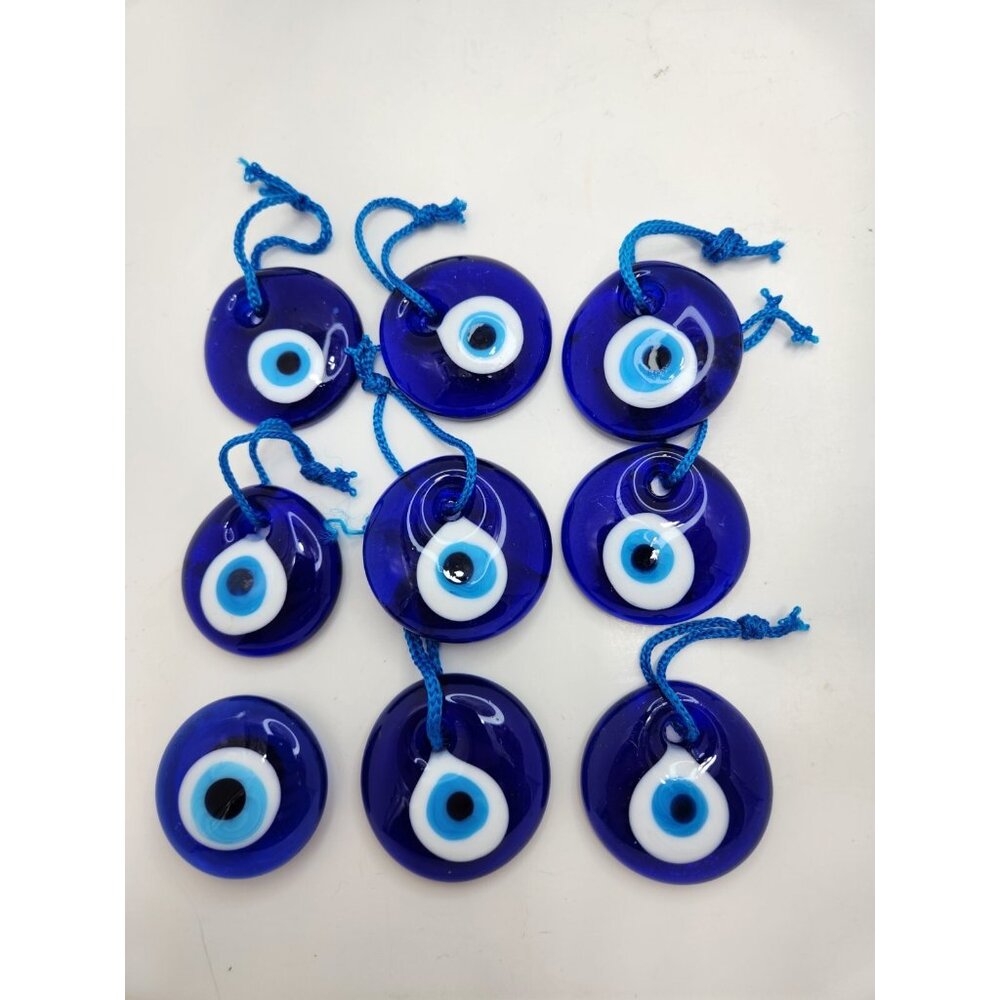 9 Turkish Blue Evil Eye Glass Amulet Charm‎ Nazar Boncugu 4cm/1.54"